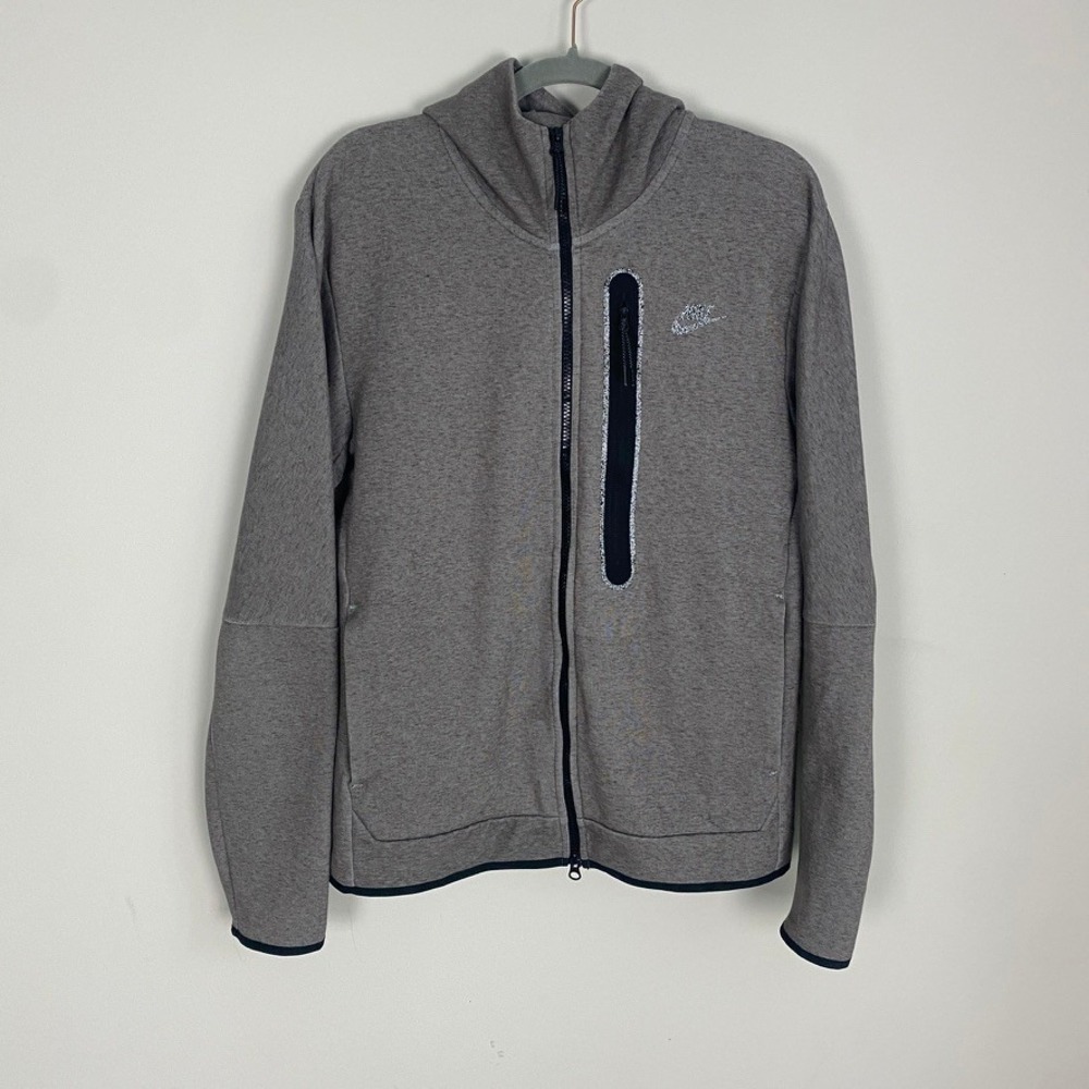 Nike Tech Fleece Full Zip Hoodie Ironstone Heather Mens Medium Grey DD4688-004